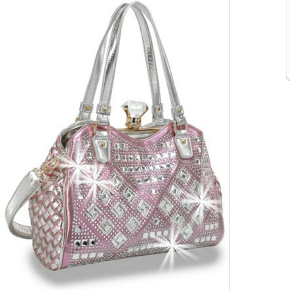 Shimmering Pink Glass Knob Handbag